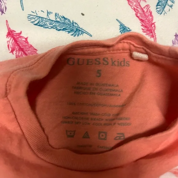 GUESS Kids Orange and Gray Colorblock T-Shirt - Picture 2 of 3